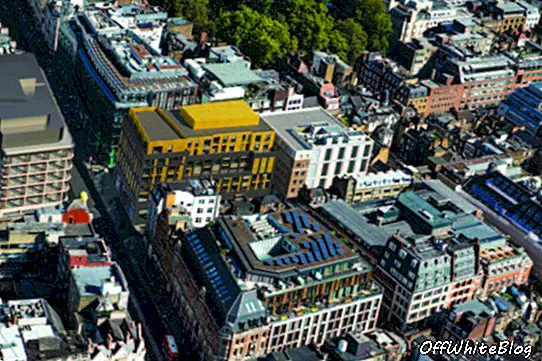 Luchtfoto van de stad waar Tottenham Court Road West zich bevindt