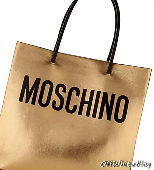 Tote kulit emas Moschino Metallic