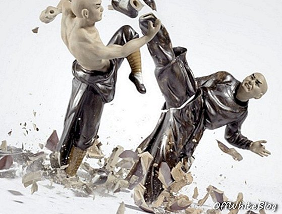 Serie de fotografías de figuras de porcelana de lucha 5