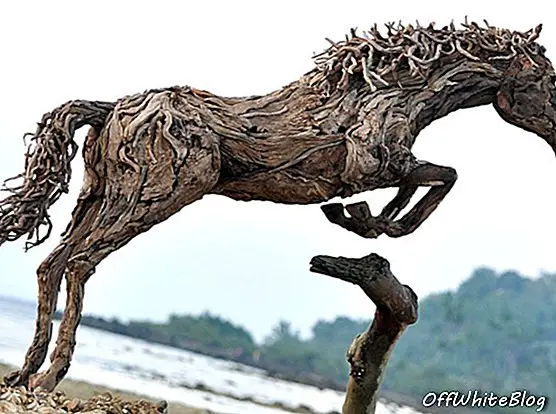 Скулптури от Driftwood Коня Джеймс Доран Webb 4