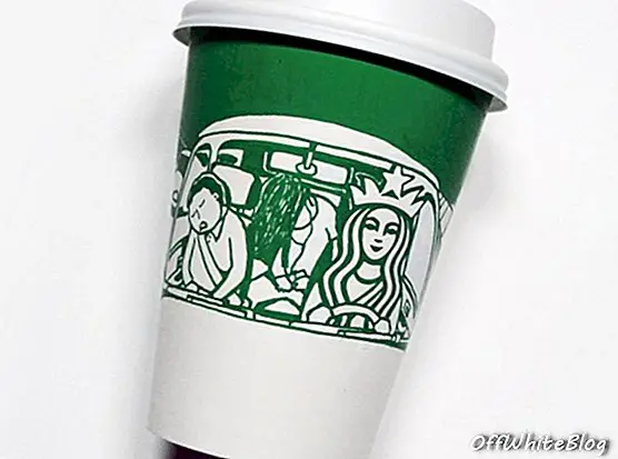 Ilustrowane przez artystę Puchary Starbucks Soo Min Kim Designboom 13