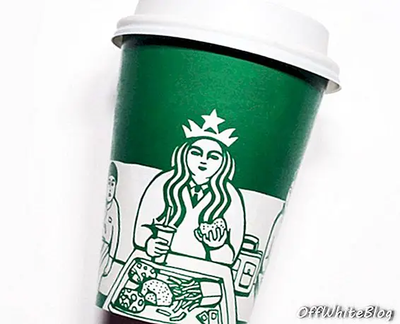 Tazze Starbucks illustrate dall'artista Soo Min Kim Designboom 06