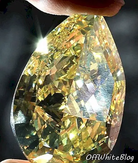 Grootste gele peervormige diamant ter wereld