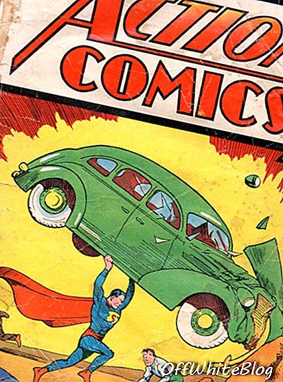 Zeldzame strip die Superman op de markt bracht