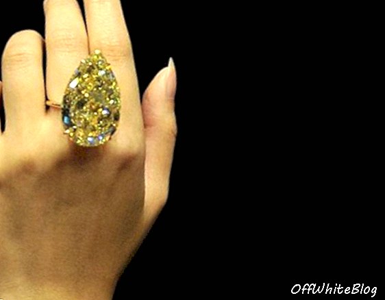 pæreformet gul diamant