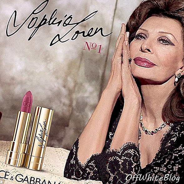 โซเฟียลอเรนแสดงในแคมเปญลิปสติก Dolce & Gabbana