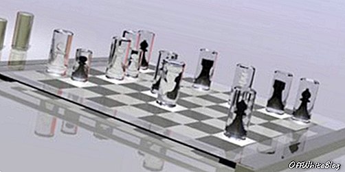 Elementy Alice Chess Set magicznie stają się przezroczyste