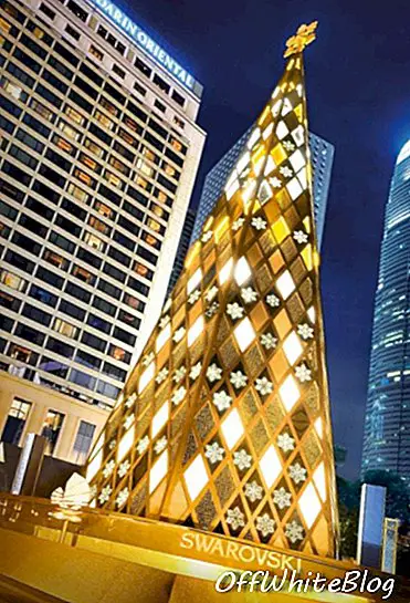 Arbre de Noël en cristal Swarovski à Hong Kong