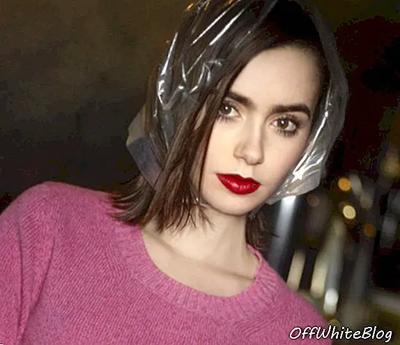 Lily Collins pour Barrie Knitwear