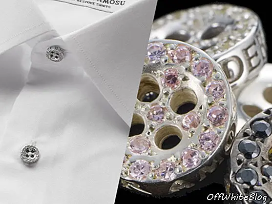 Camicie di lusso con bottoni di diamanti di Amosu
