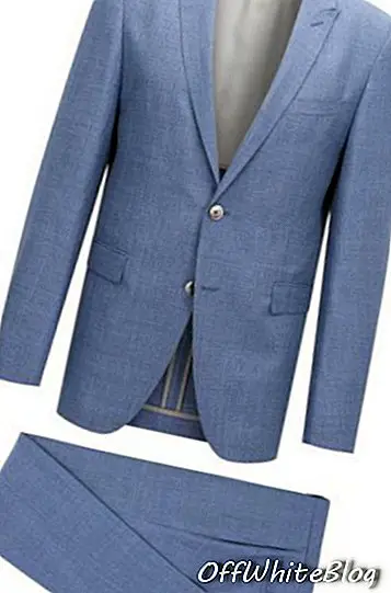 Ekstra yapı için yün ile harmanlanmış keten ve ipek ile yarı astarlı Slim fit Hugo Boss özel takım elbise