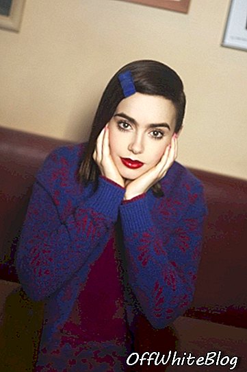 Lily Collins Barrie Knitwear