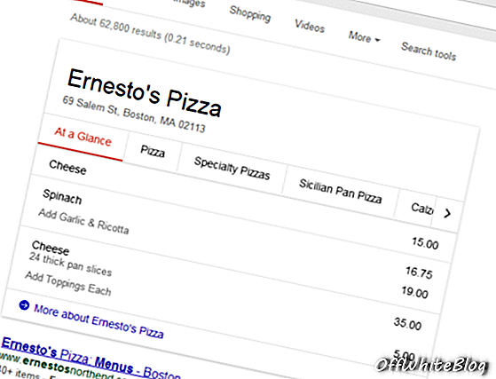 Google melancarkan ciri carian menu restoran