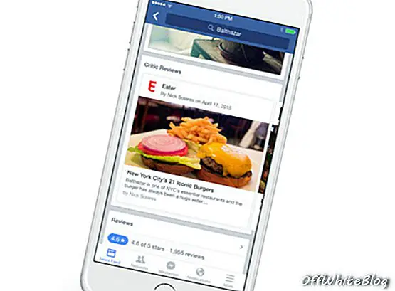 Facebook om restaurantrecensies te vermelden