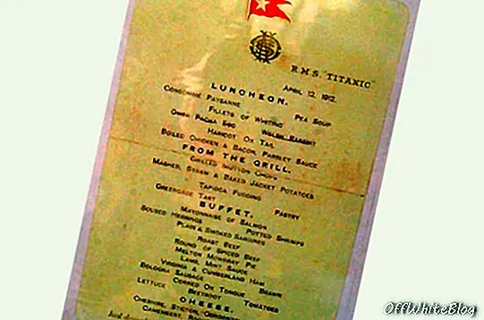 Menú Titanic de primera clase recreado en Belfast