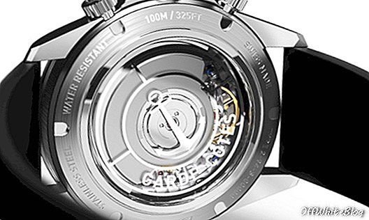 De nieuwe Bell & Ross Vintage Garde Cotes-horloges hebben een saffierbehuizing die het hart van het mechanisme onthult. Het kristal is gegraveerd met het symbool van reddingswerkers: de boei en het anker.