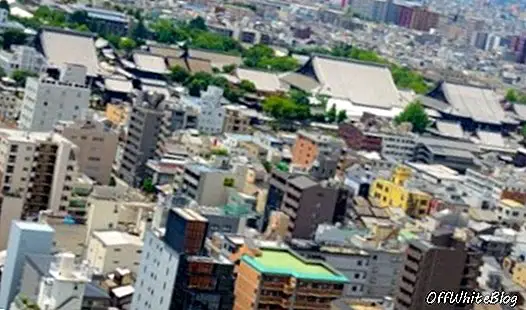 Letecký pohled na Kjóto