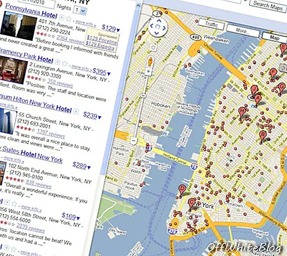 Google expérimente les prix des hôtels sur Google Maps