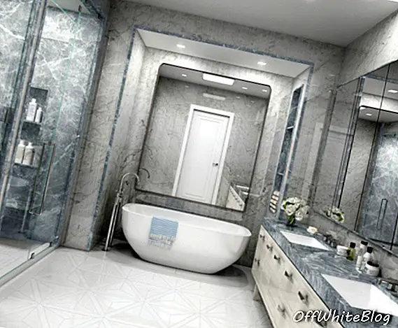 Phòng tắm được thiết kế thông minh cho căn hộ áp mái sang trọng trên Đại lộ số 5
