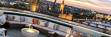 Vista del balcone da un appartamento a The Corniche sull'Albert Embankment, un imminente sviluppo immobiliare di lusso a Londra