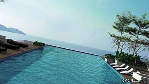 Infinity pool vid Marin med utsikt över Andamanhavet