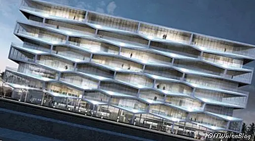 BIG-i projekteeritud kärgstruktuuri hoone Bahamal sisaldab 34 privaatset basseini, mis on uppunud terrassideks
