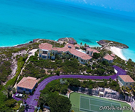 A propriedade de Prince's Turks & Caicos Island chegará ao leilão - a entrada é roxa
