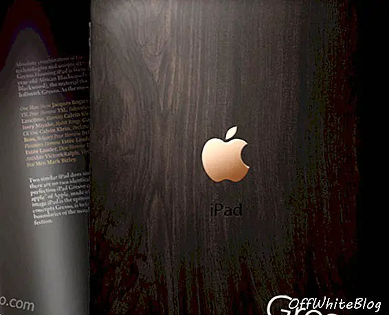 „Gresso iPad“ su auksiniu logotipu, Afrikos „Blackwood“ dėklas