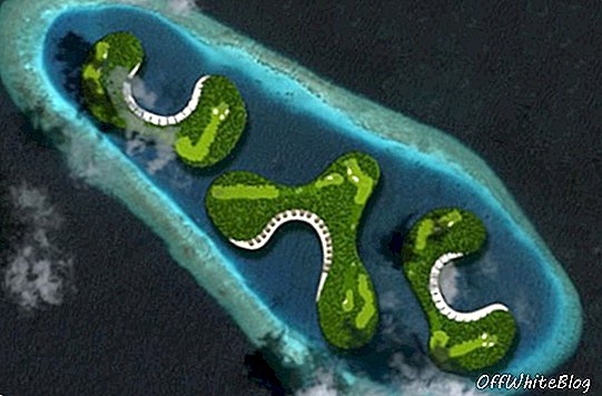 Plovoucí golfové hřiště, které má být postaveno na Maledivách