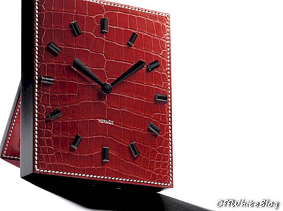 Hermes Alligator Leather Relógio de mesa